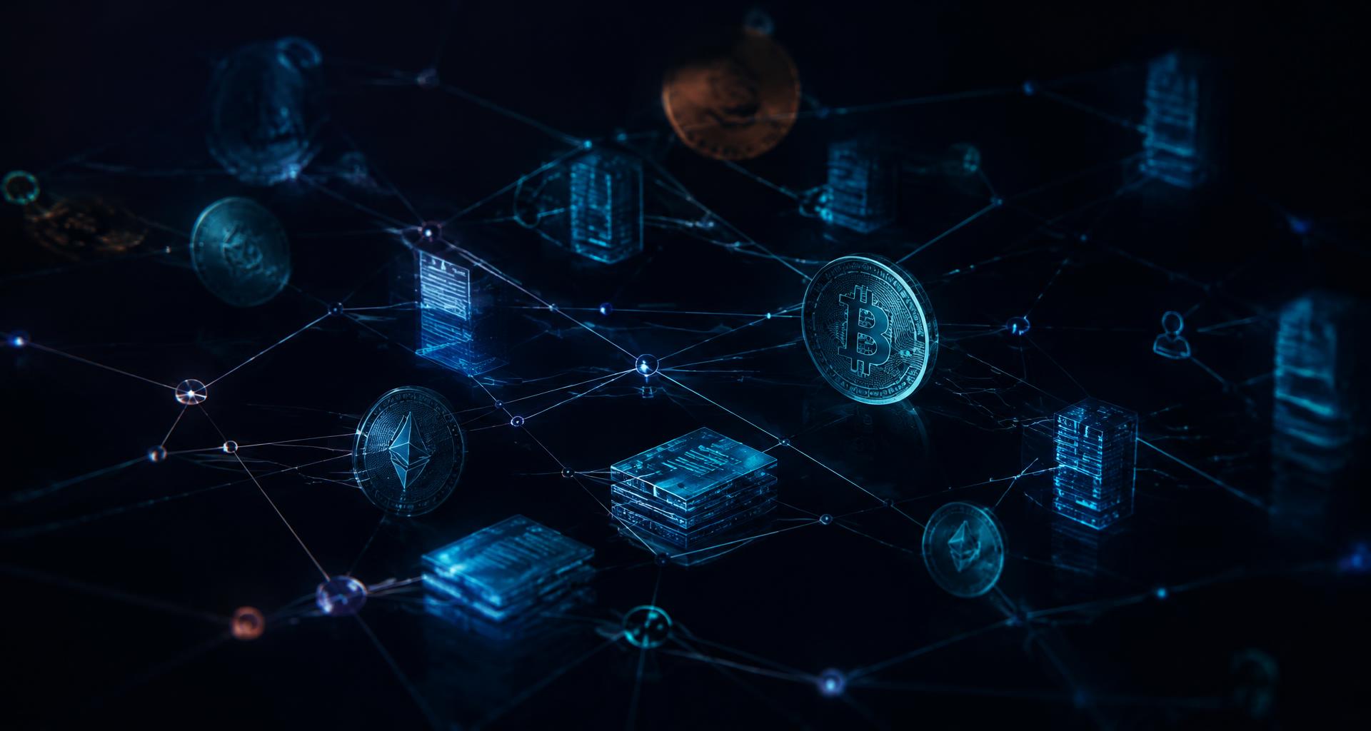 Illustration of interconnected digital-asset networks